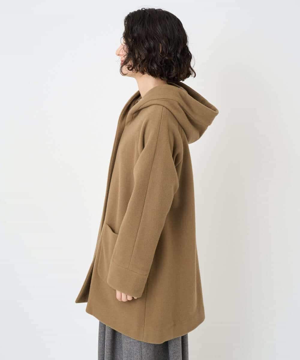 NHVAE32590 GIANNI LO GIUDICE(小さいサイズ)(メゾン ドゥ サンク) ウールモッサフーディーコート ベージュ