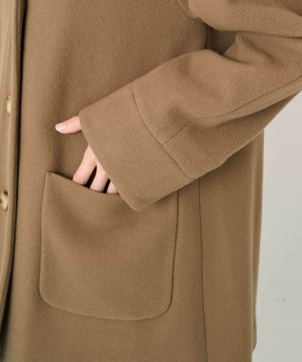 NHVAE32590 GIANNI LO GIUDICE(小さいサイズ)(メゾン ドゥ サンク) ウールモッサフーディーコート ベージュ