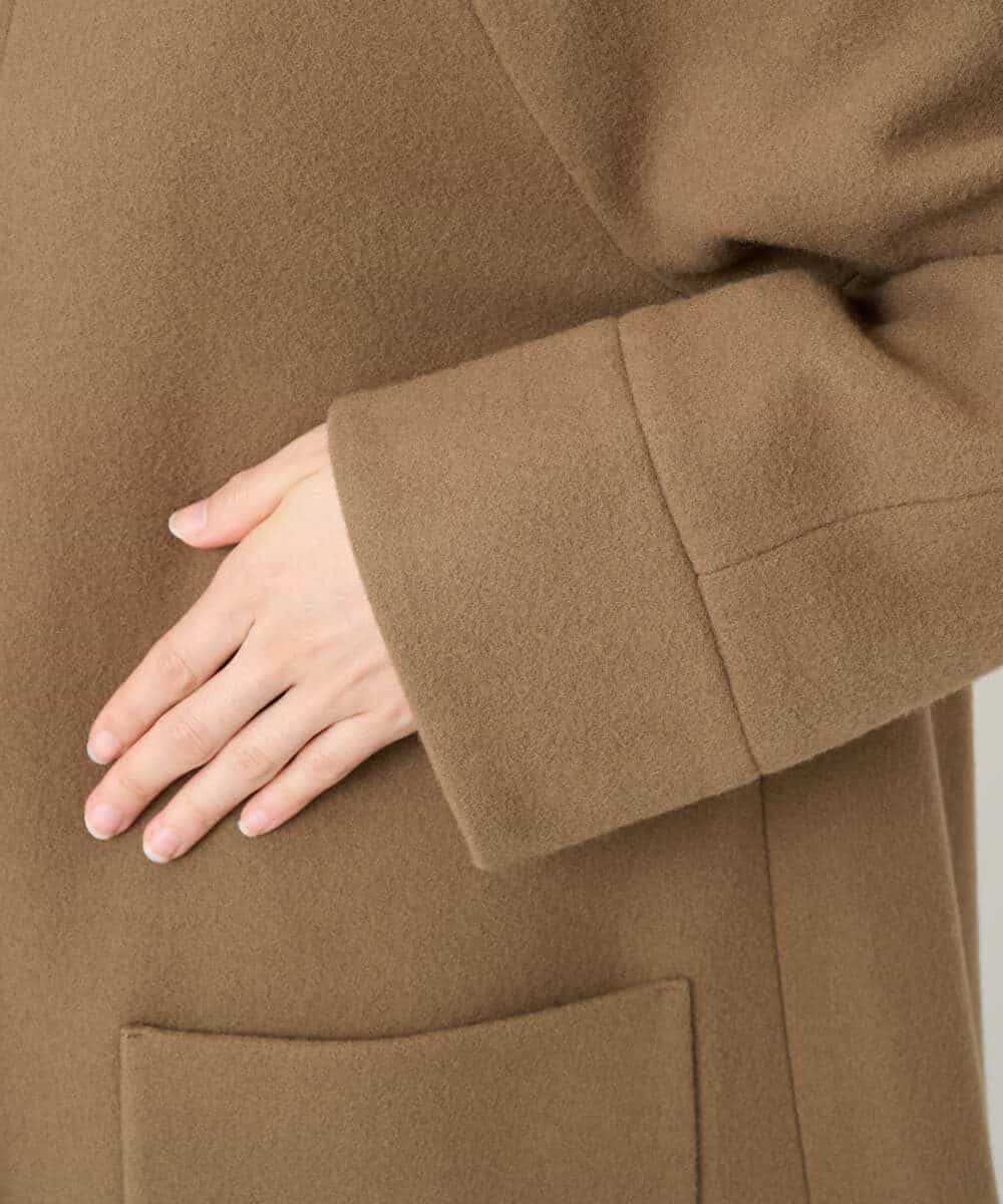 NHVAE32590 GIANNI LO GIUDICE(小さいサイズ)(メゾン ドゥ サンク) ウールモッサフーディーコート ベージュ