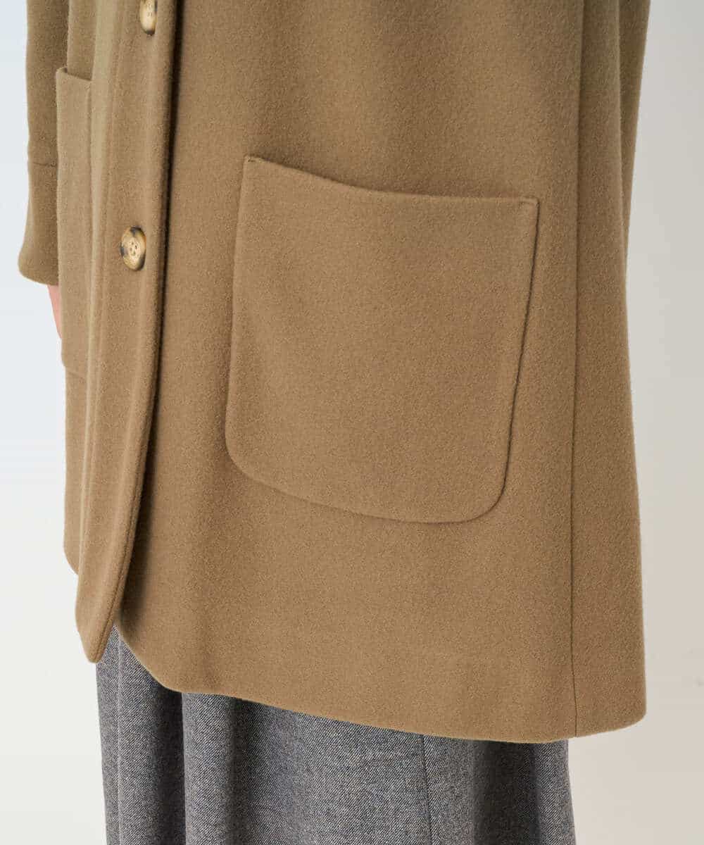 NHVAE32590 GIANNI LO GIUDICE(小さいサイズ)(メゾン ドゥ サンク) ウールモッサフーディーコート ベージュ