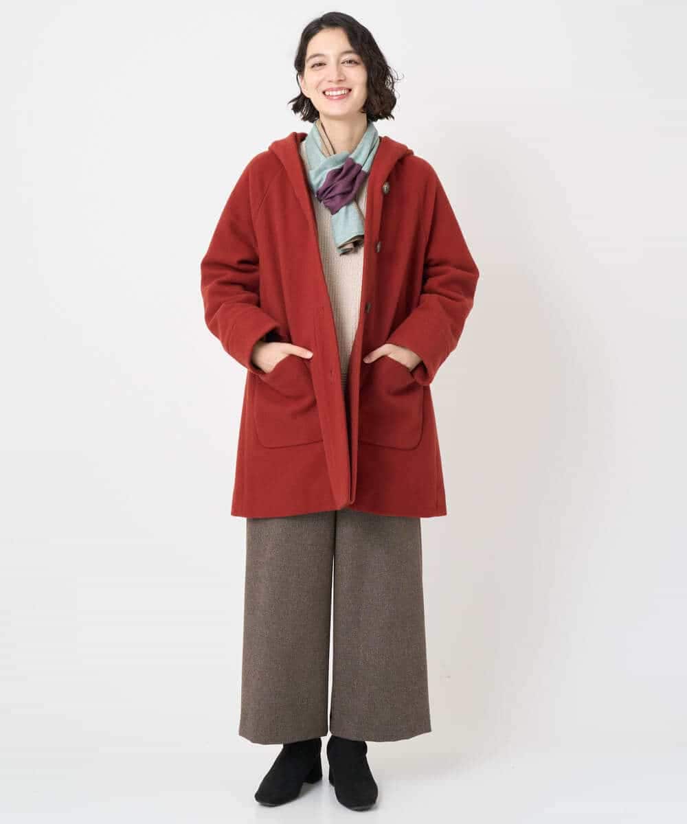 NHVAE32590 GIANNI LO GIUDICE(小さいサイズ)(メゾン ドゥ サンク) ウールモッサフーディーコート ベージュ