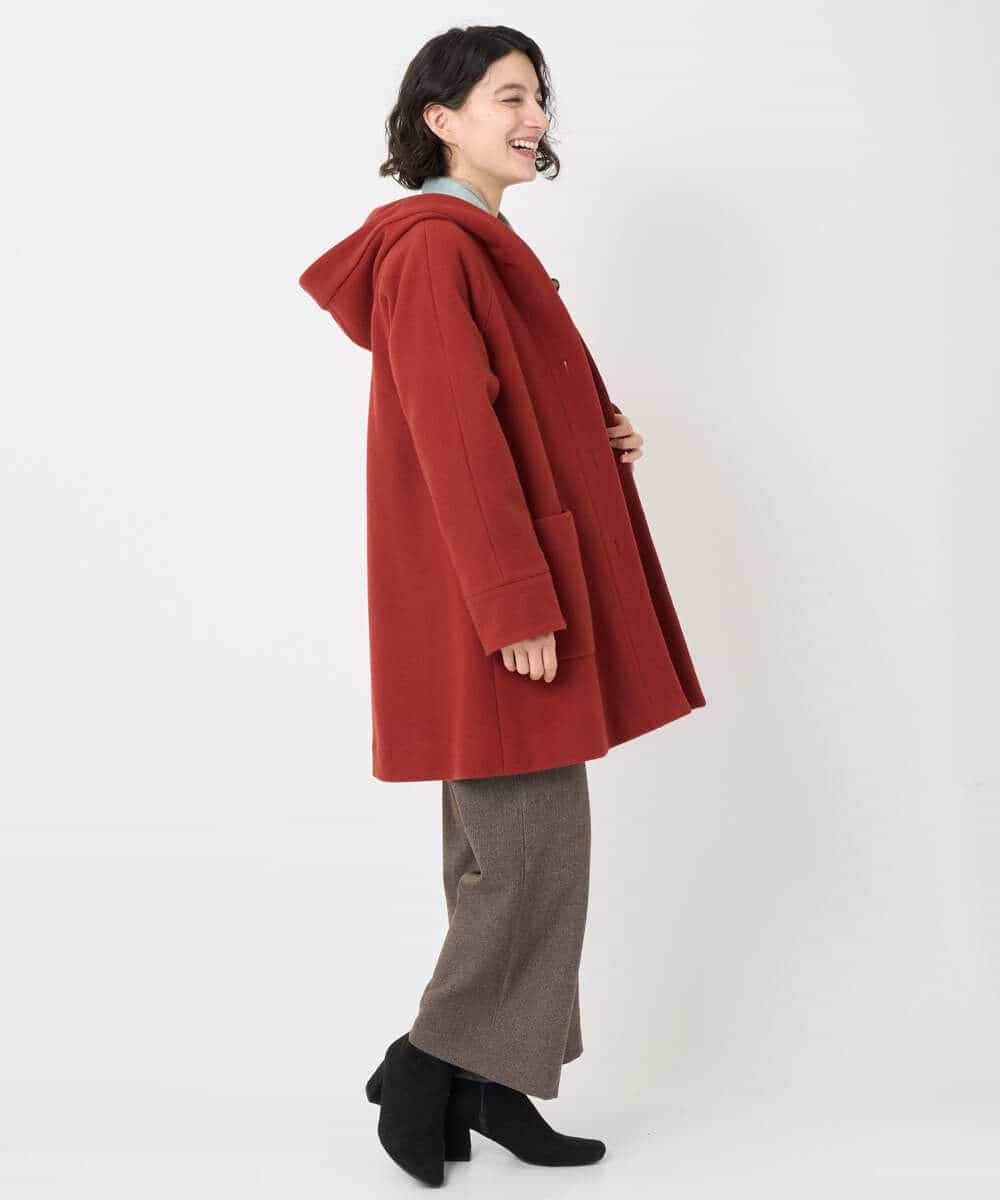 NHVAE32590 GIANNI LO GIUDICE(小さいサイズ)(メゾン ドゥ サンク) ウールモッサフーディーコート ベージュ