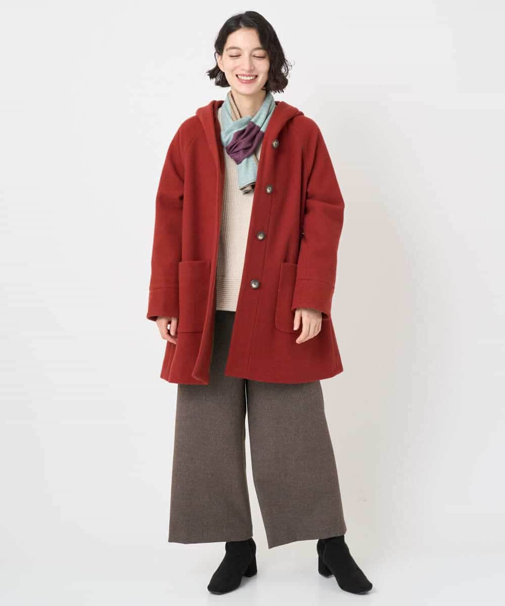 NHVAE32590 GIANNI LO GIUDICE(小さいサイズ)(メゾン ドゥ サンク) ウールモッサフーディーコート ベージュ