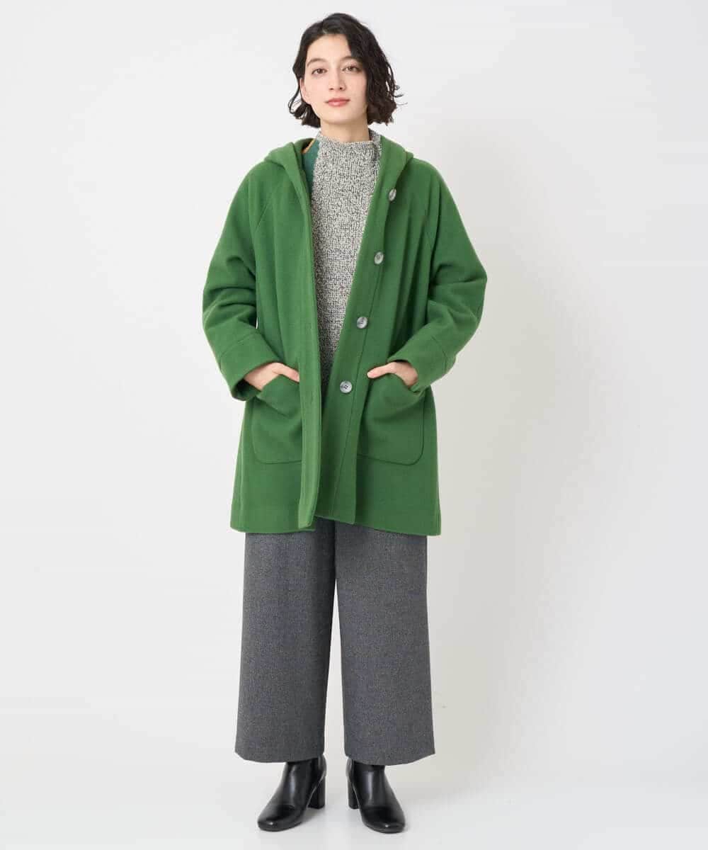 NHVAE32590 GIANNI LO GIUDICE(小さいサイズ)(メゾン ドゥ サンク) ウールモッサフーディーコート ベージュ