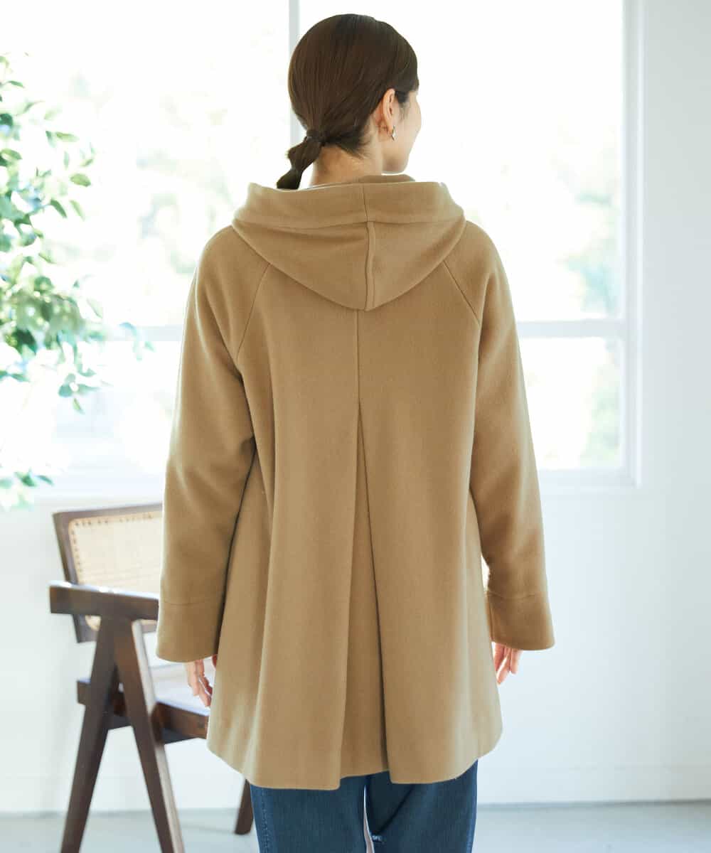 NHVAE32590 GIANNI LO GIUDICE(小さいサイズ)(メゾン ドゥ サンク) ウールモッサフーディーコート ベージュ