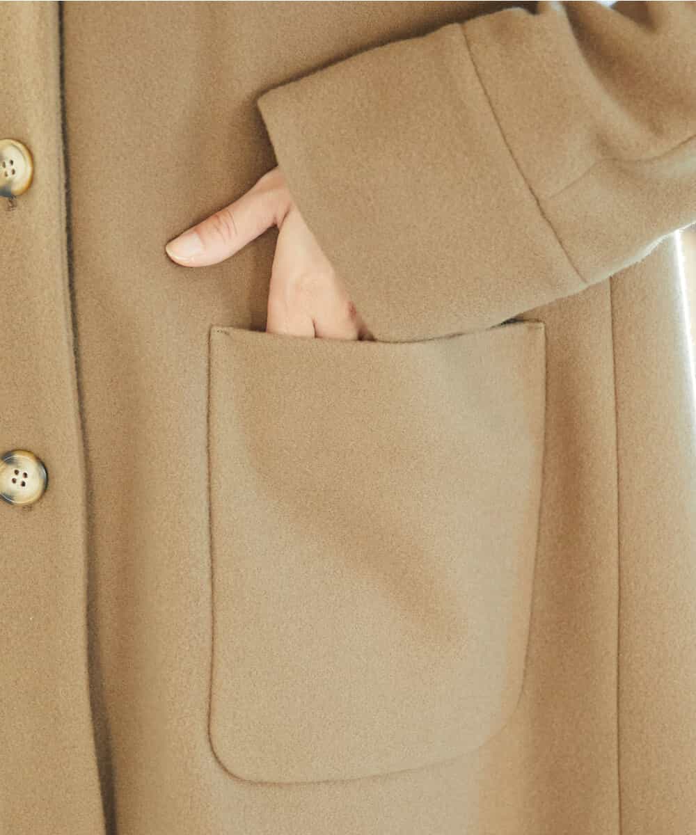NHVAE32590 GIANNI LO GIUDICE(小さいサイズ)(メゾン ドゥ サンク) ウールモッサフーディーコート ベージュ