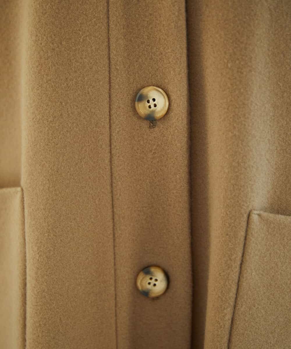 NHVAE32590 GIANNI LO GIUDICE(小さいサイズ)(メゾン ドゥ サンク) ウールモッサフーディーコート ベージュ