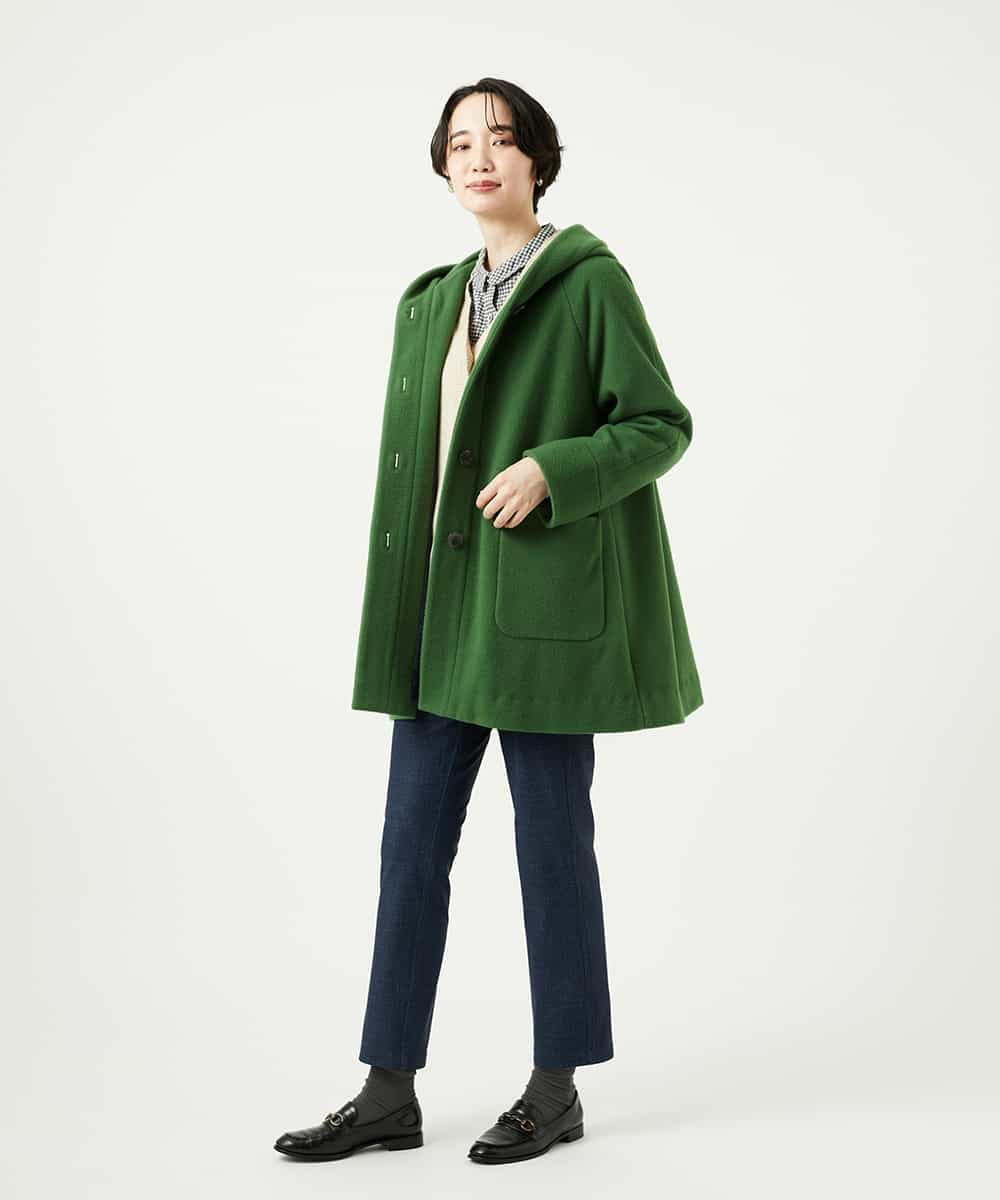 NHVAE32590 GIANNI LO GIUDICE(小さいサイズ)(メゾン ドゥ サンク) ウールモッサフーディーコート ベージュ