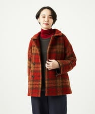 NHVAE33690 GIANNI LO GIUDICE(小さいサイズ)(メゾン ドゥ サンク) ループチェックウールコート オレンジ