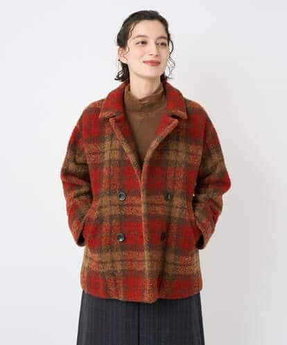 NHVAE33690 GIANNI LO GIUDICE(小さいサイズ) ループチェックウールコート