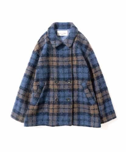 NHVAE33690 GIANNI LO GIUDICE(小さいサイズ) ループチェックウールコート