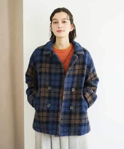 NHVAE33690 GIANNI LO GIUDICE(小さいサイズ) ループチェックウールコート