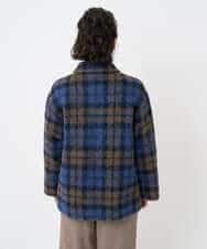 NHVAE33690 GIANNI LO GIUDICE(小さいサイズ)(メゾン ドゥ サンク) ループチェックウールコート ネイビー系