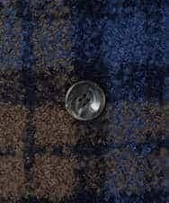 NHVAE33690 GIANNI LO GIUDICE(小さいサイズ)(メゾン ドゥ サンク) ループチェックウールコート ネイビー系