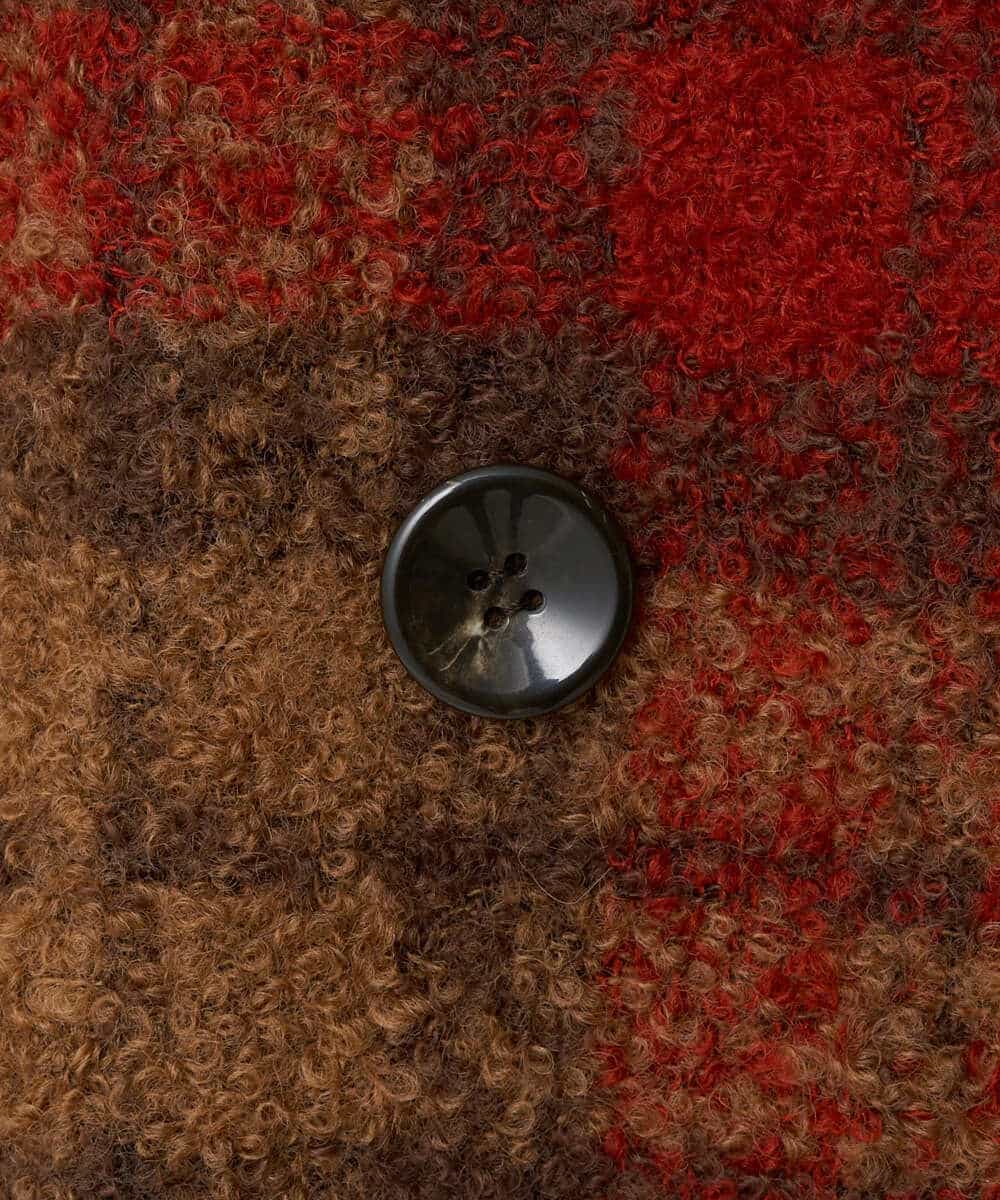 NHVAE33690 GIANNI LO GIUDICE(小さいサイズ)(メゾン ドゥ サンク) ループチェックウールコート ネイビー系