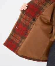 NHVAE33690 GIANNI LO GIUDICE(小さいサイズ)(メゾン ドゥ サンク) ループチェックウールコート ネイビー系