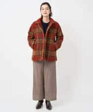 NHVAE33690 GIANNI LO GIUDICE(小さいサイズ)(メゾン ドゥ サンク) ループチェックウールコート ネイビー系