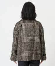 NHVAH36690 GIANNI LO GIUDICE(小さいサイズ)(メゾン ドゥ サンク) [日本製]グレンチェックツイードコート ブラック