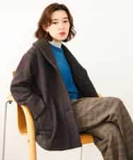 NHVAH45690 GIANNI LO GIUDICE(小さいサイズ)(メゾン ドゥ サンク) [日本製]シャンブレーネップループツイードコート グリーン