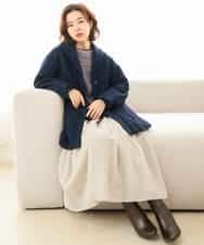 NHVAH45690 GIANNI LO GIUDICE(小さいサイズ)(メゾン ドゥ サンク) [日本製]シャンブレーネップループツイードコート グリーン