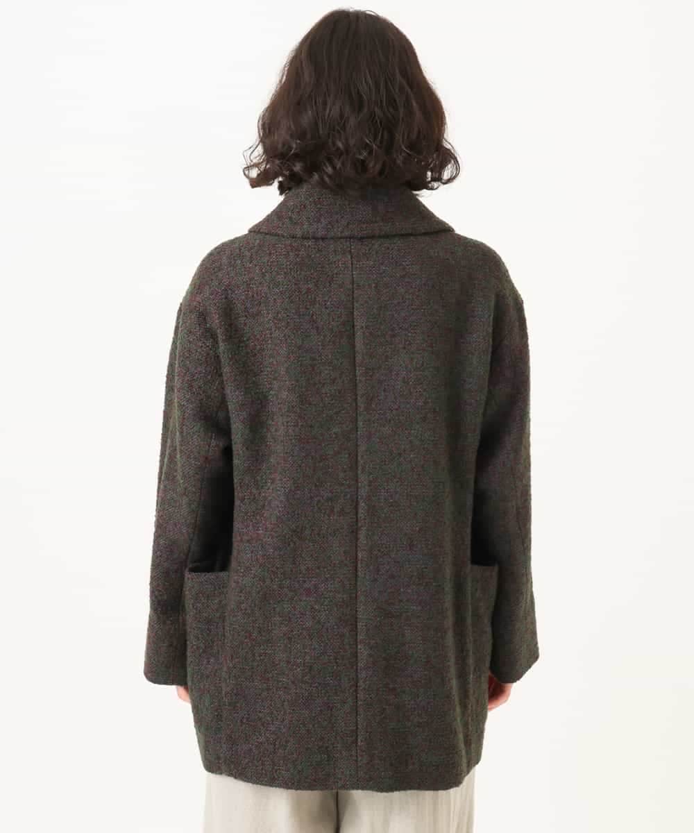NHVAH45690 GIANNI LO GIUDICE(小さいサイズ)(メゾン ドゥ サンク) [日本製]シャンブレーネップループツイードコート グリーン