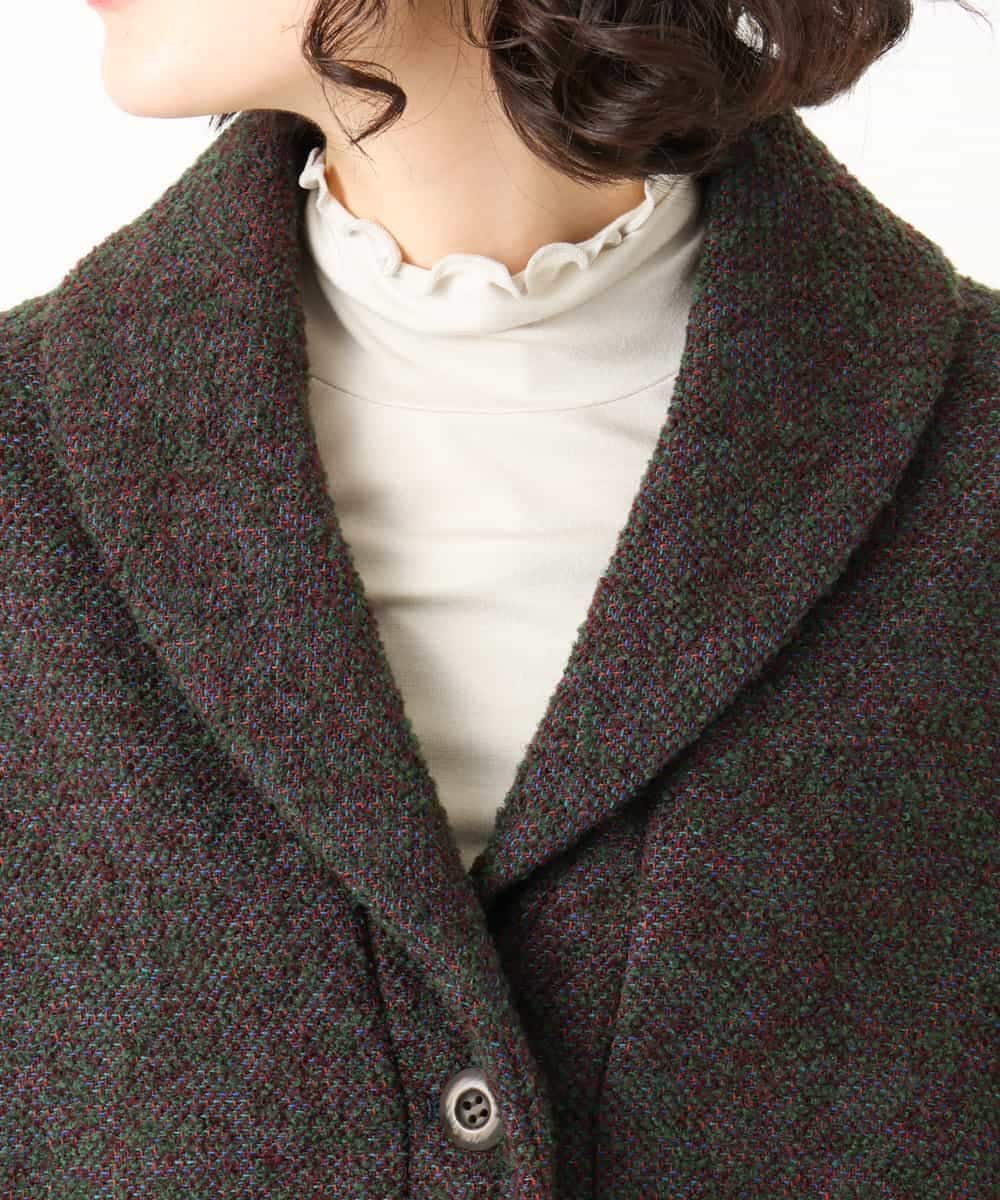 NHVAH45690 GIANNI LO GIUDICE(小さいサイズ)(メゾン ドゥ サンク) [日本製]シャンブレーネップループツイードコート グリーン