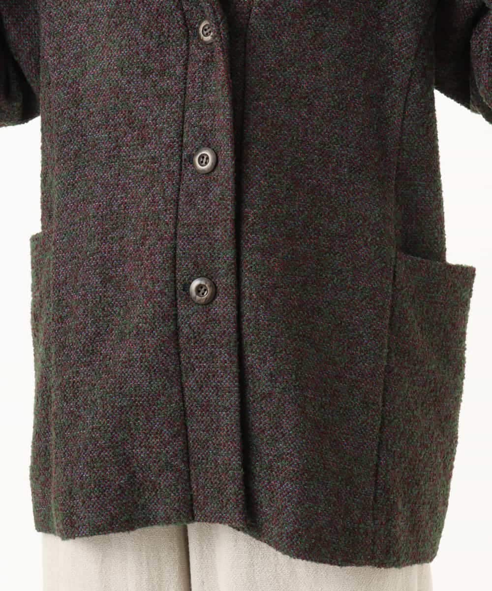 NHVAH45690 GIANNI LO GIUDICE(小さいサイズ)(メゾン ドゥ サンク) [日本製]シャンブレーネップループツイードコート グリーン