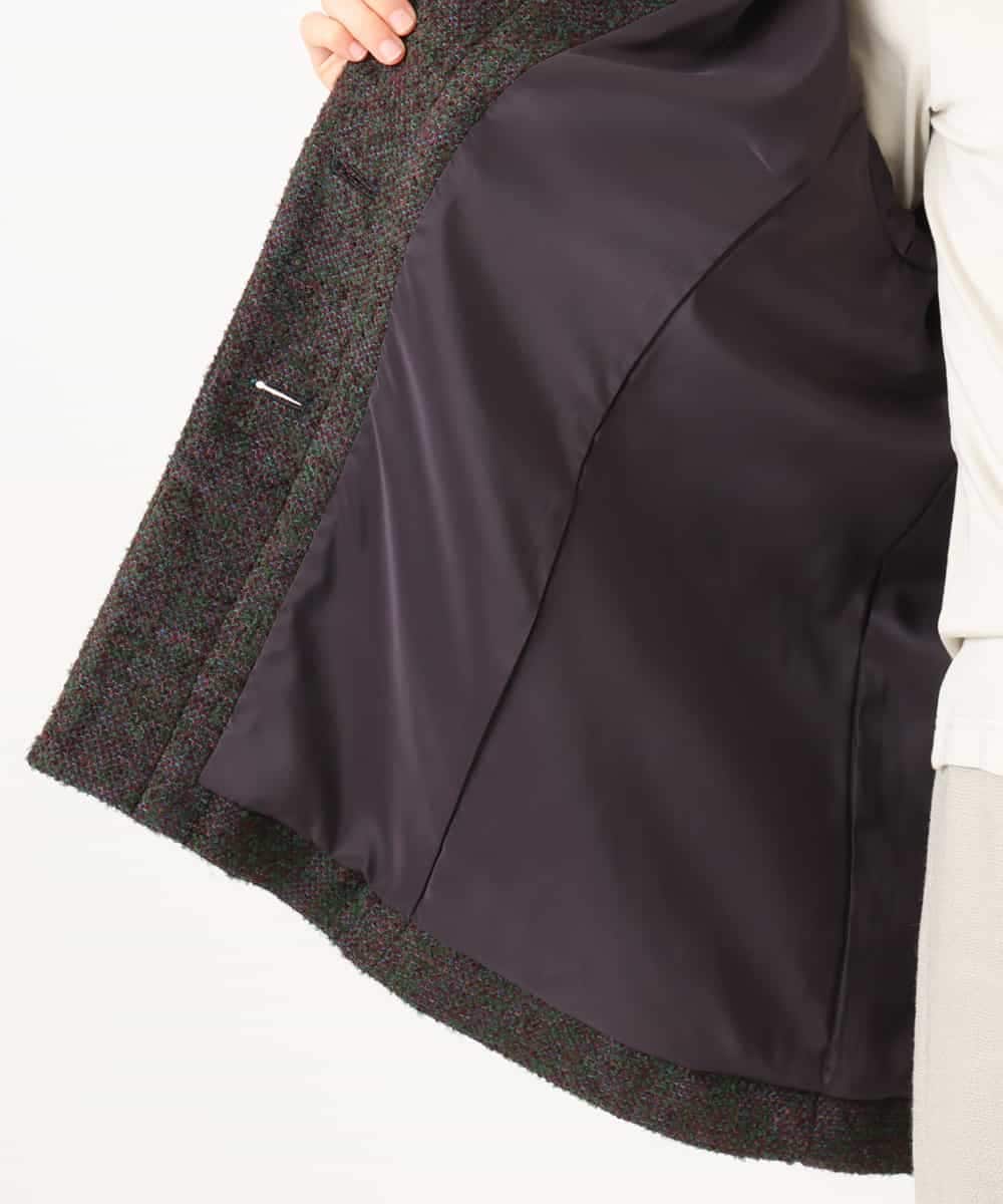 NHVAH45690 GIANNI LO GIUDICE(小さいサイズ)(メゾン ドゥ サンク) [日本製]シャンブレーネップループツイードコート グリーン