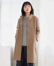 NHVAI88890 GIANNI LO GIUDICE(小さいサイズ)(メゾン ドゥ サンク) アンゴラ混ウールスタンドカラーコート ベージュ