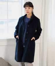 NHVAI88890 GIANNI LO GIUDICE(小さいサイズ)(メゾン ドゥ サンク) アンゴラ混ウールスタンドカラーコート ベージュ