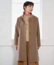 NHVAI88890 GIANNI LO GIUDICE(小さいサイズ)(メゾン ドゥ サンク) アンゴラ混ウールスタンドカラーコート ベージュ