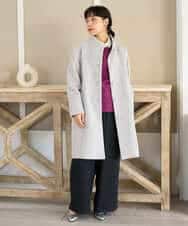 NHVAI88890 GIANNI LO GIUDICE(小さいサイズ)(メゾン ドゥ サンク) アンゴラ混ウールスタンドカラーコート ベージュ