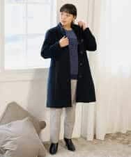NHVAI88890 GIANNI LO GIUDICE(小さいサイズ)(メゾン ドゥ サンク) アンゴラ混ウールスタンドカラーコート ベージュ