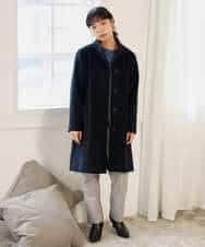 NHVAI88890 GIANNI LO GIUDICE(小さいサイズ)(メゾン ドゥ サンク) アンゴラ混ウールスタンドカラーコート ベージュ
