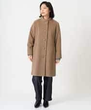 NHVAI88890 GIANNI LO GIUDICE(小さいサイズ)(メゾン ドゥ サンク) アンゴラ混ウールスタンドカラーコート ベージュ