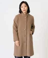 NHVAI88890 GIANNI LO GIUDICE(小さいサイズ)(メゾン ドゥ サンク) アンゴラ混ウールスタンドカラーコート ベージュ