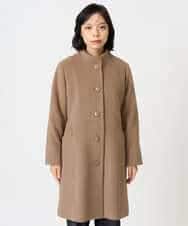 NHVAI88890 GIANNI LO GIUDICE(小さいサイズ)(メゾン ドゥ サンク) アンゴラ混ウールスタンドカラーコート ベージュ