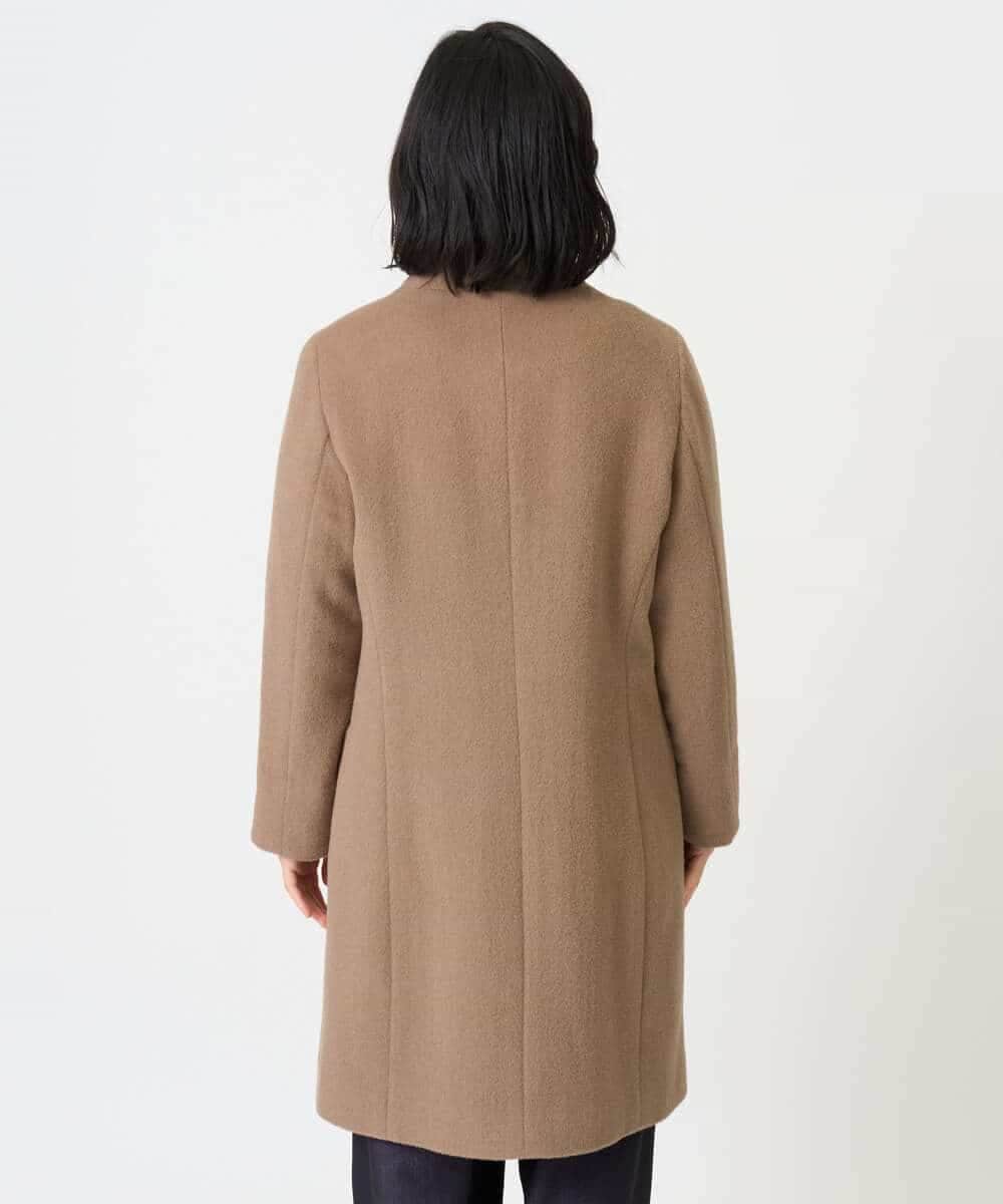 NHVAI88890 GIANNI LO GIUDICE(小さいサイズ)(メゾン ドゥ サンク) アンゴラ混ウールスタンドカラーコート ベージュ