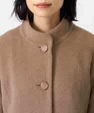 NHVAI88890 GIANNI LO GIUDICE(小さいサイズ)(メゾン ドゥ サンク) アンゴラ混ウールスタンドカラーコート ベージュ