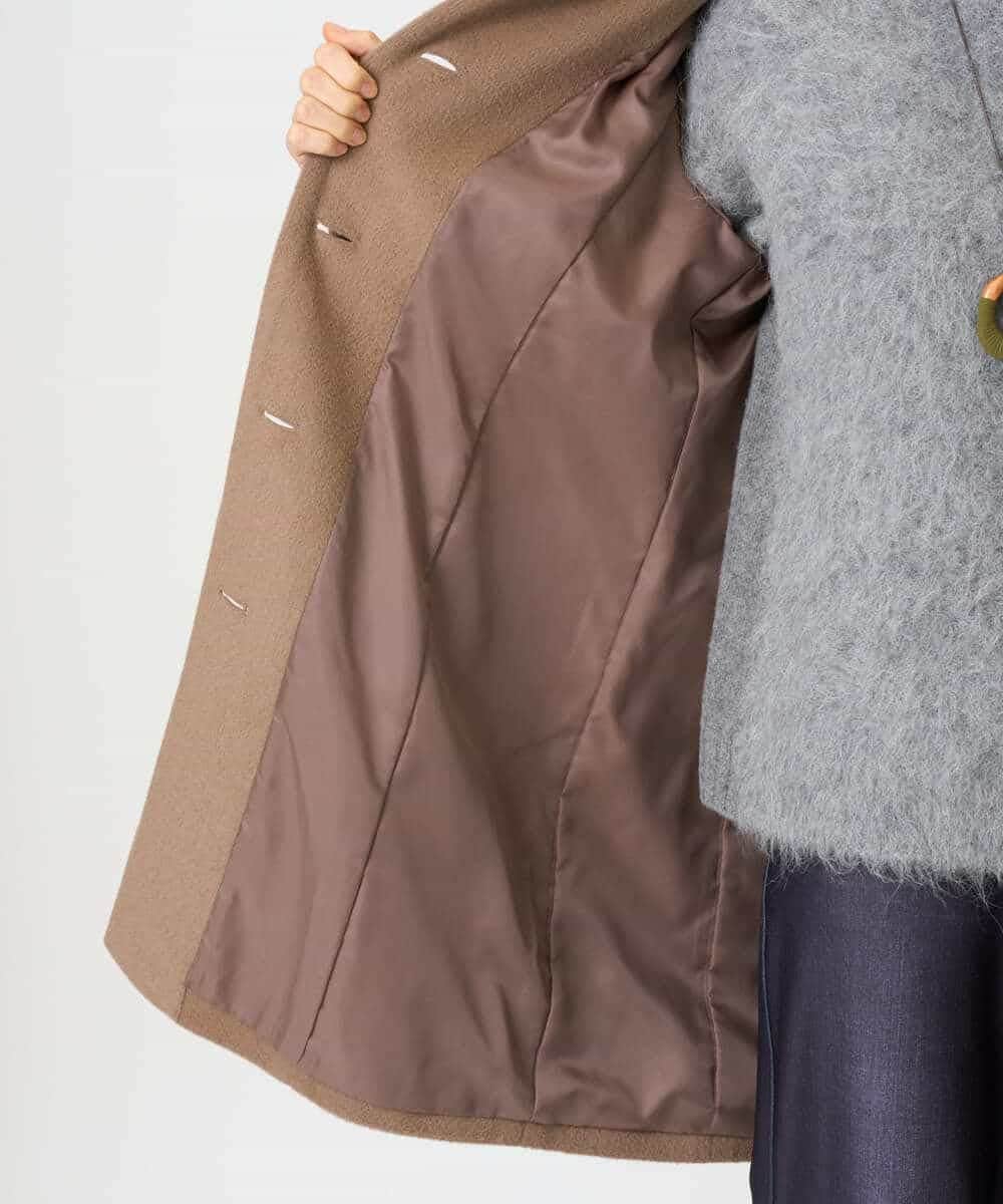 NHVAI88890 GIANNI LO GIUDICE(小さいサイズ)(メゾン ドゥ サンク) アンゴラ混ウールスタンドカラーコート ベージュ