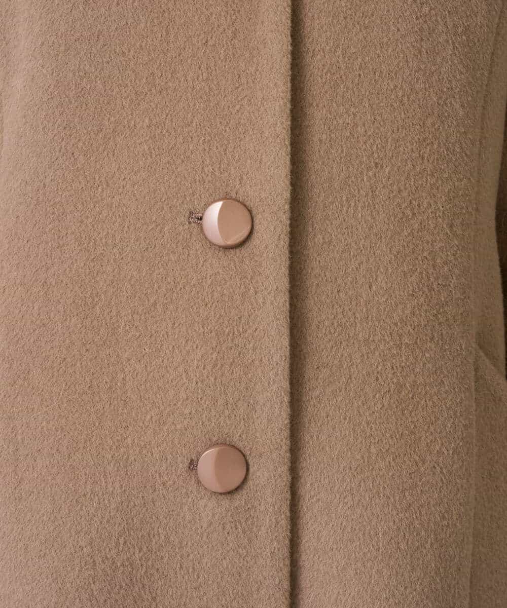NHVAI88890 GIANNI LO GIUDICE(小さいサイズ)(メゾン ドゥ サンク) アンゴラ混ウールスタンドカラーコート ベージュ