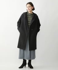 NHVAW23630 GIANNI LO GIUDICE(小さいサイズ)(メゾン ドゥ サンク) [日本製]ダブルノットモッサーフーディーコート グレー
