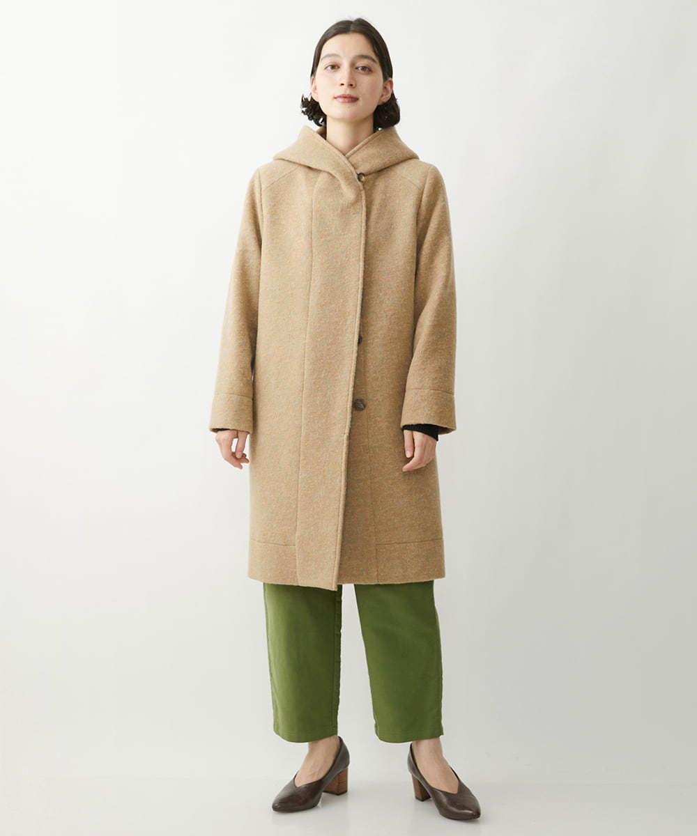 NHVAW23630 GIANNI LO GIUDICE(小さいサイズ)(メゾン ドゥ サンク) [日本製]ダブルノットモッサーフーディーコート グレー