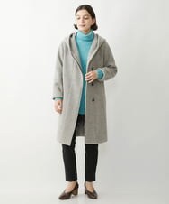NHVAW23630 GIANNI LO GIUDICE(小さいサイズ)(メゾン ドゥ サンク) [日本製]ダブルノットモッサーフーディーコート グレー