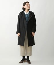 NHVAW23630 GIANNI LO GIUDICE(小さいサイズ)(メゾン ドゥ サンク) [日本製]ダブルノットモッサーフーディーコート グレー