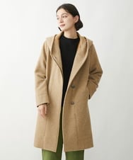 NHVAW23630 GIANNI LO GIUDICE(小さいサイズ)(メゾン ドゥ サンク) [日本製]ダブルノットモッサーフーディーコート グレー