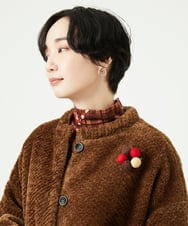 NK2AE14080 GIANNI LO GIUDICE(ジャンニ ロ ジュディチェ) [日本製]フェルトボールブローチ レッド
