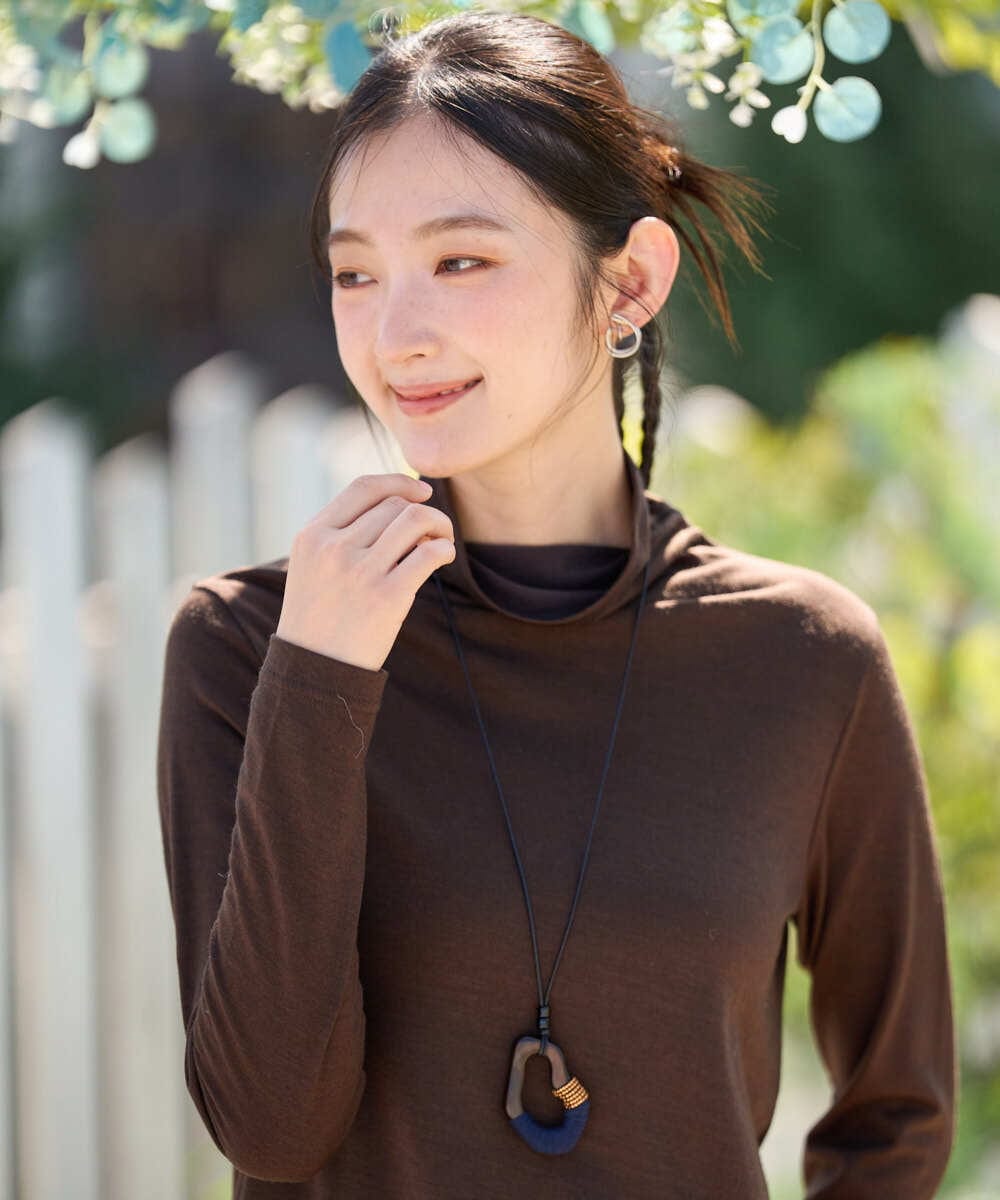 NK2AH37100 GIANNI LO GIUDICE(ジャンニ ロ ジュディチェ) [日本製]イレギュラーウッドトップネックレス ネイビー