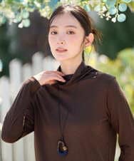 NK2AH37100 GIANNI LO GIUDICE(ジャンニ ロ ジュディチェ) [日本製]イレギュラーウッドトップネックレス ネイビー