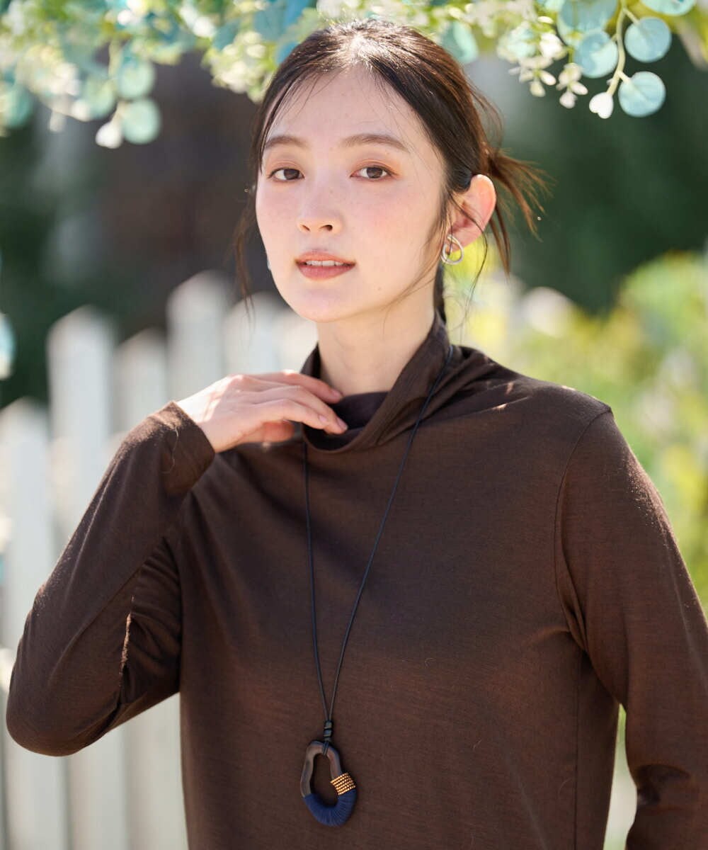 NK2AH37100 GIANNI LO GIUDICE(ジャンニ ロ ジュディチェ) [日本製]イレギュラーウッドトップネックレス ネイビー